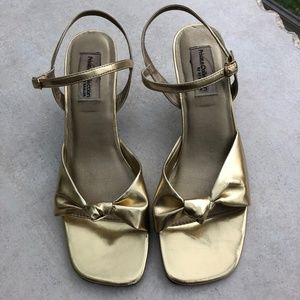 Gold 2.5in Cat Heels with Strap